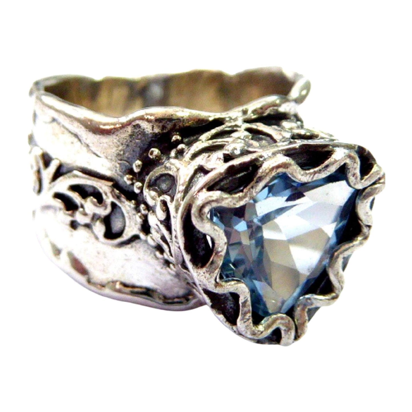 Bluenoemi Jewelry Rings Bluenoemi - SHR500- Sterling silver ring for woman with blue topaz
