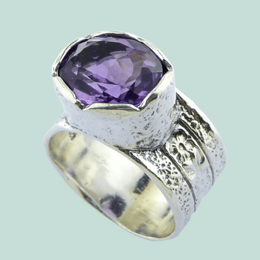 Bluenoemi Jewelry Rings Bluenoemi - SHR522 - Sterling silver ring for woman set with and Amethyst zircon