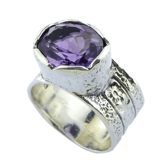 Bluenoemi Jewelry Rings Bluenoemi - SHR522 - Sterling silver ring for woman set with and Amethyst zircon