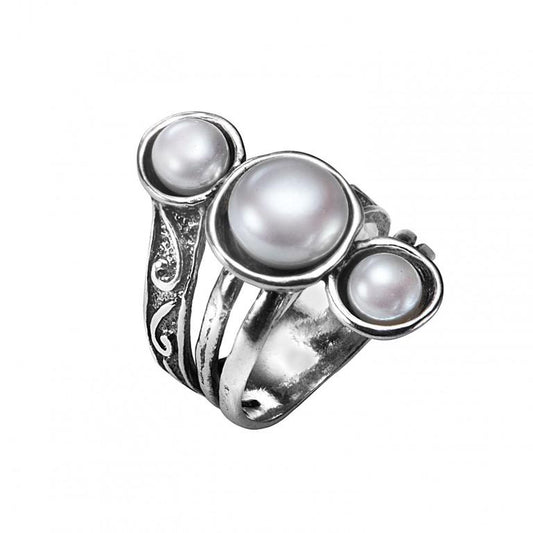 Bluenoemi Jewelry Rings Bluenoemi - SHR534 Sterling Silver Pearls Ring  Israeli Jewelry Store