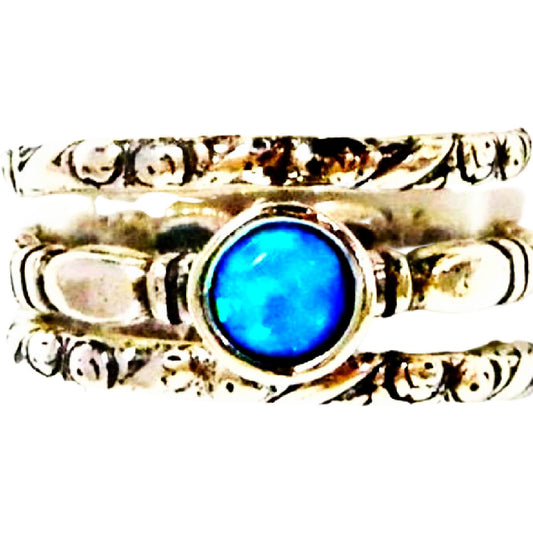 Bluenoemi Jewelry Rings Bluenoemi Silver ring for woman , Stacking sterling silver jewelry , opal rings