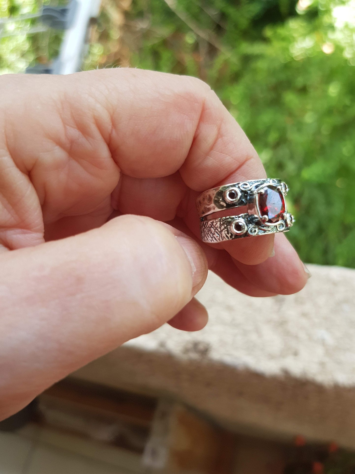 Bluenoemi Jewelry rings Bluenoemi - SR203 - Sterling Silver CZ Hippie ring for woman.