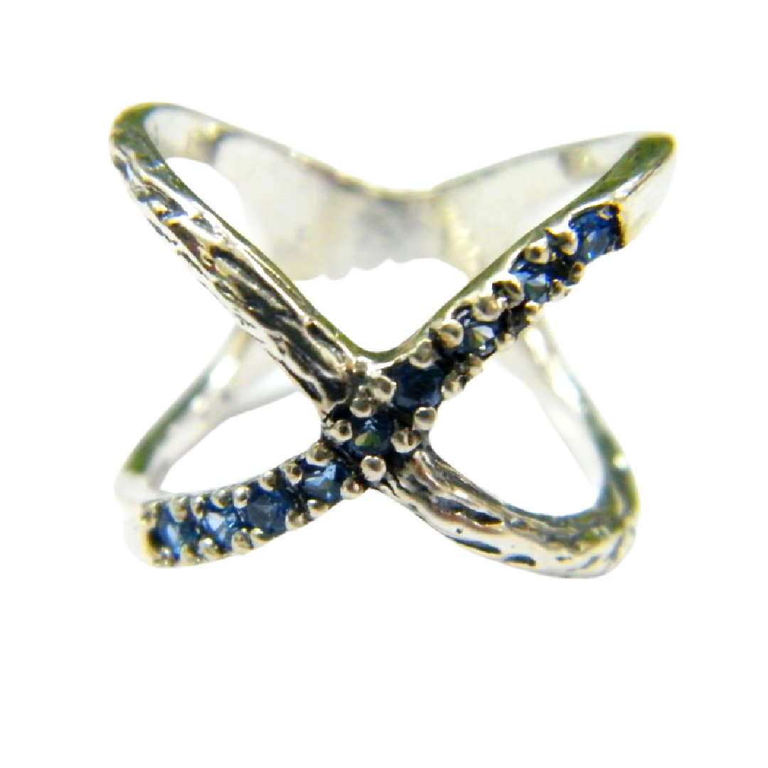 Bluenoemi Jewelry rings Bluenoemi - SR223 - Sterling Silver CZ Delicate Hippie ring for woman.
