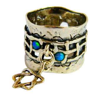 Spinner Ring for woman. Silver gold spinner ring.