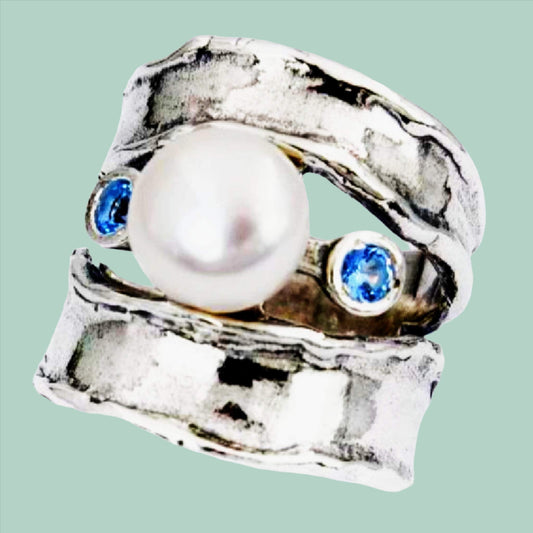 Bluenoemi - pearl ring for women