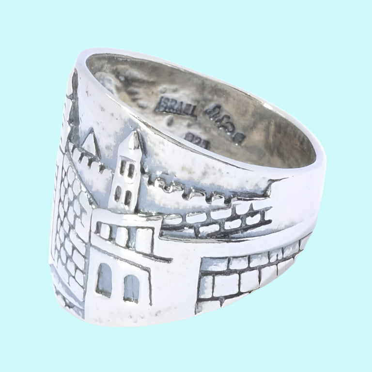 Bluenoemi Jewelry Rings Bluenoemi Sterling Silver Ring for Woman and Man with Jerusalem View