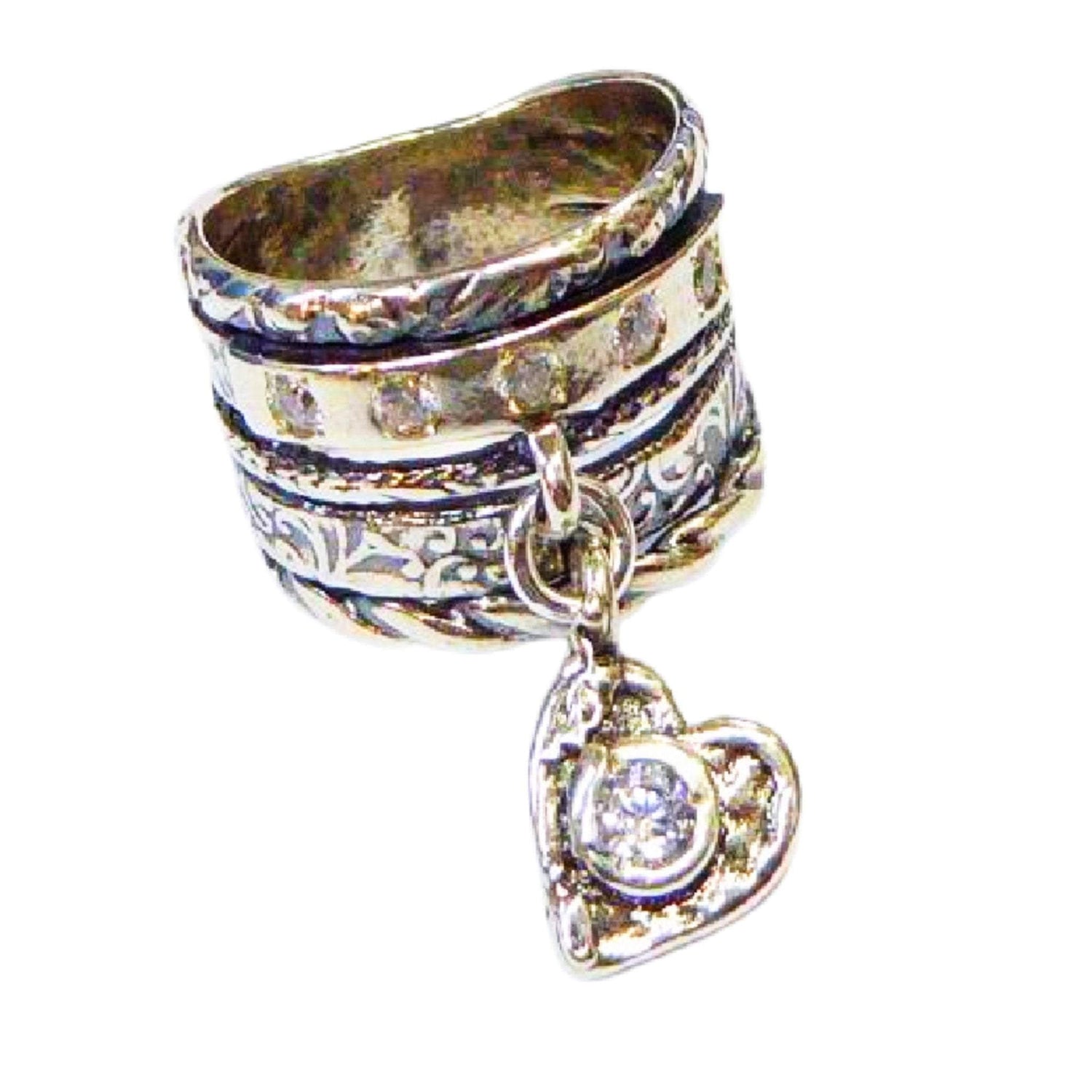 Bluenoemi Jewelry Rings Bluenoemi Sterling silver ring for woman with a Citrine heart charm