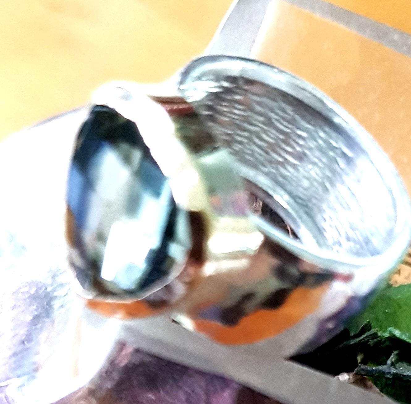 Gold ring Israel jewelry. Ring set with a green Amethyst. - Bluenoemi