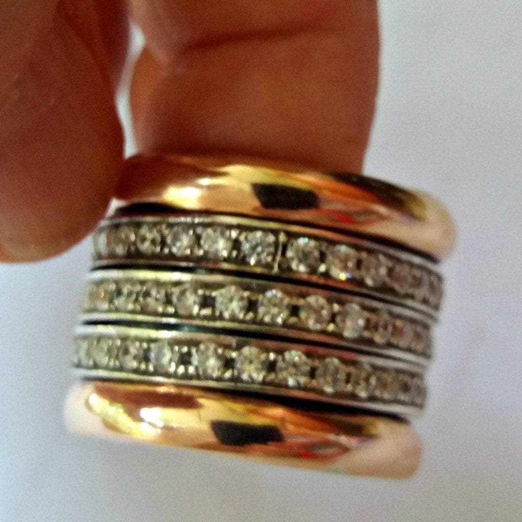 Bluenoemi Jewelry Rings Handmade meditation ring for woman, designer Israeli Jewelry Spinner Ring