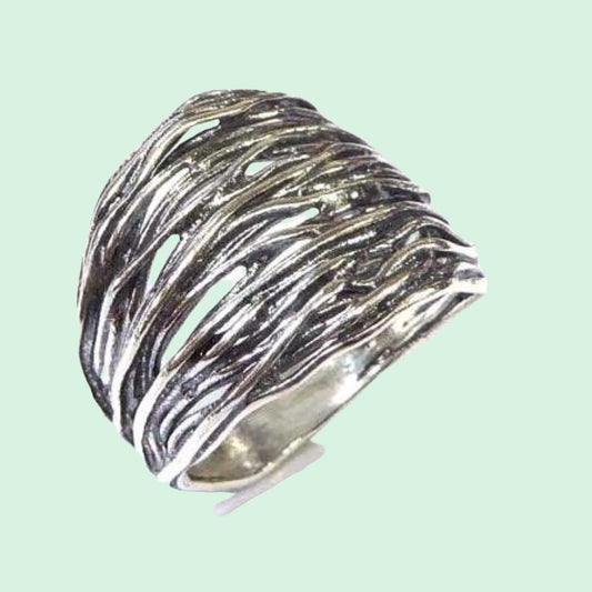 Bluenoemi Jewelry Rings Hippie ring, sterling silver ring for woman, bohemian rings, Israeli jewelry, 925 silver ring