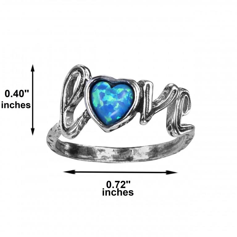 Bluenoemi Jewelry Rings Love Ring Sterling silver Heart Opal Ring, sterling silver jewelry ring for woman