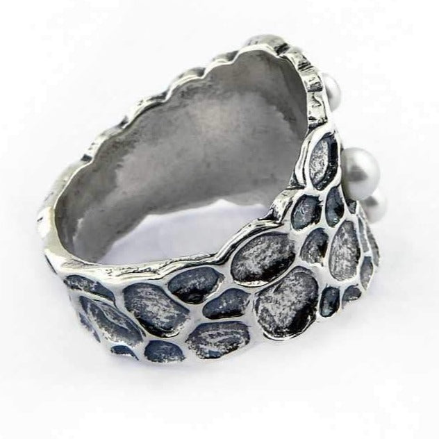 Silver ring for women, pearls silver rings for women - Bluenoemi