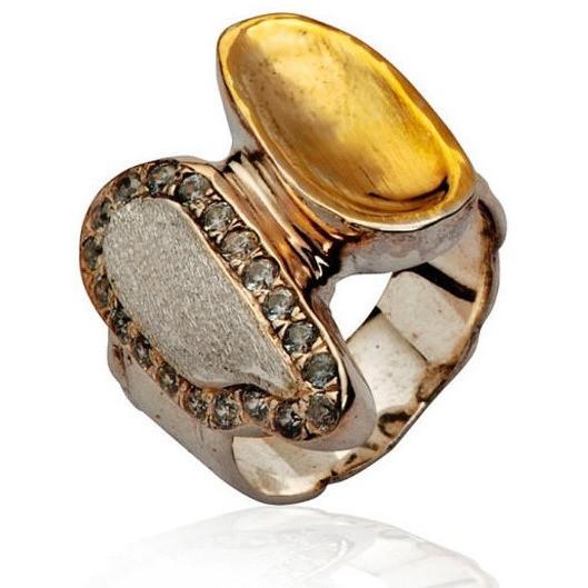 Bluenoemi Jewelry Rings Ring silver gold 9 carats,  israeli jewelry
