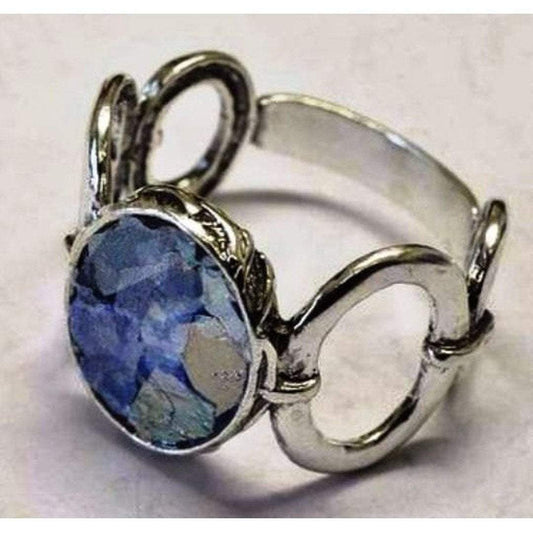 Bluenoemi Jewelry Rings Roman glass ring sterling silver rings