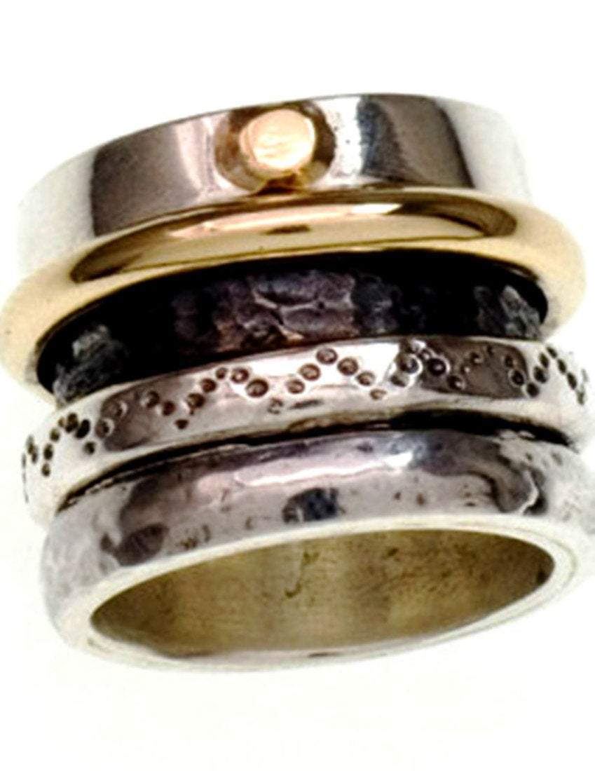 Spinner Ring for Man / Spinning ring silver Rose gold / Spinner ring for Woman / Sterling Silver .925 / Oxidized silver base/ All Sizes - Bluenoemi