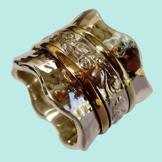Spinner ring for woman spinning ring silver gold Israel ring Meditation rings all sizes - Bluenoemi