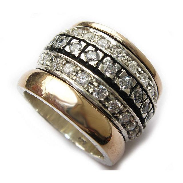 Bluenoemi Jewelry Rings Spinner ring for women, gold spinner ring, cz zirconia ring , cocktail zircons ring