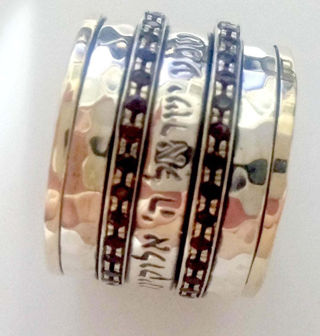 Bluenoemi Jewelry Rings Spinner ring Hebrew Verse Religious Prayer Ani le Dodi / Shma Israel / Blessing Prayer