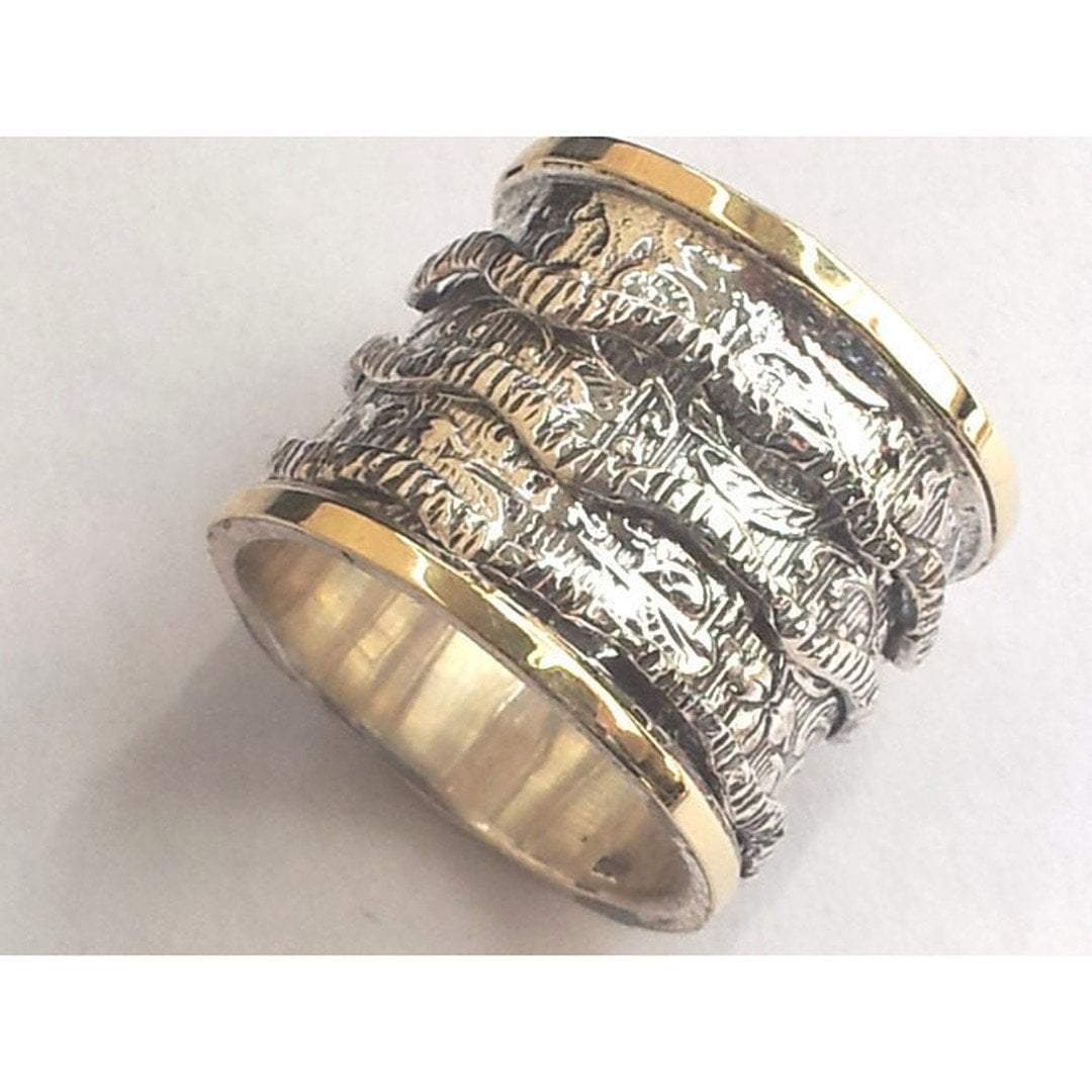 Bluenoemi Jewelry Rings Spinner Ring Romantic floral vintage engagement and everyday spinning ring silver & gold 9 ct