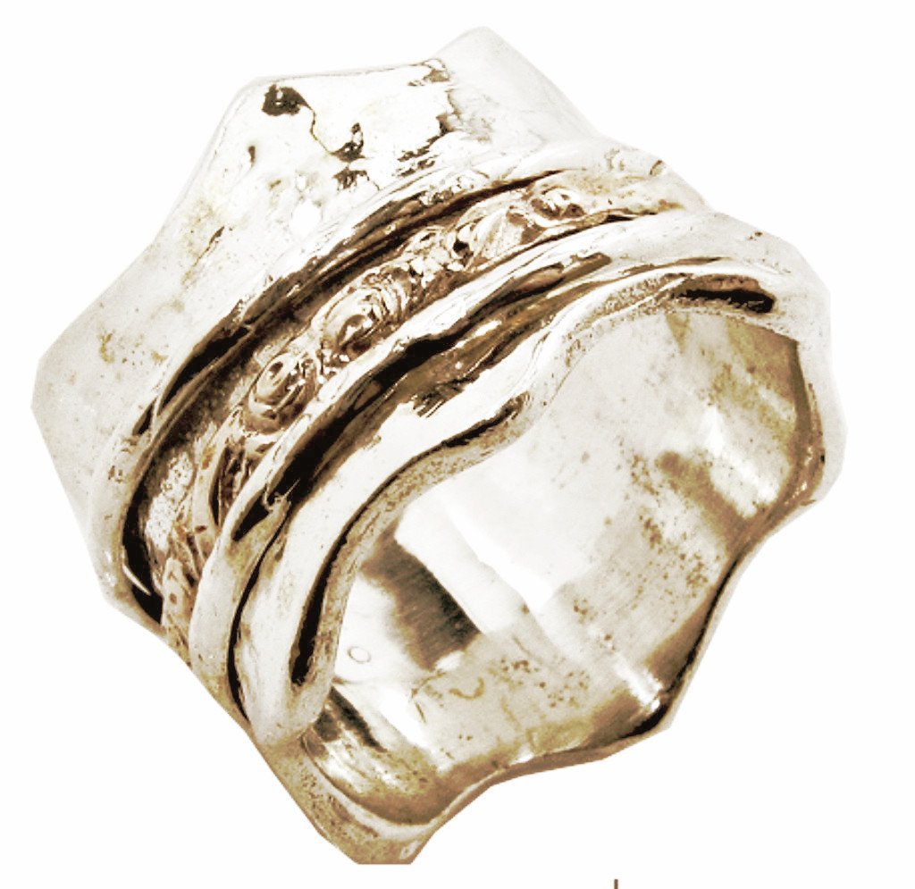 Bluenoemi Jewelry Rings Spinner Ring Romantic Rings silver gold spinner rings Israeli Meditation Floral rings