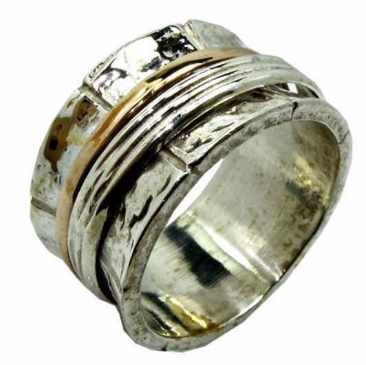 Bluenoemi Jewelry Rings Spinner ring silver gold designer jewelry floral Israeli rings in all sizes