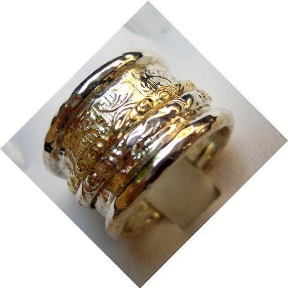 Bluenoemi Jewelry Rings Spinner ring spinning ring silver gold jewelry Israeli rings Meditation ring