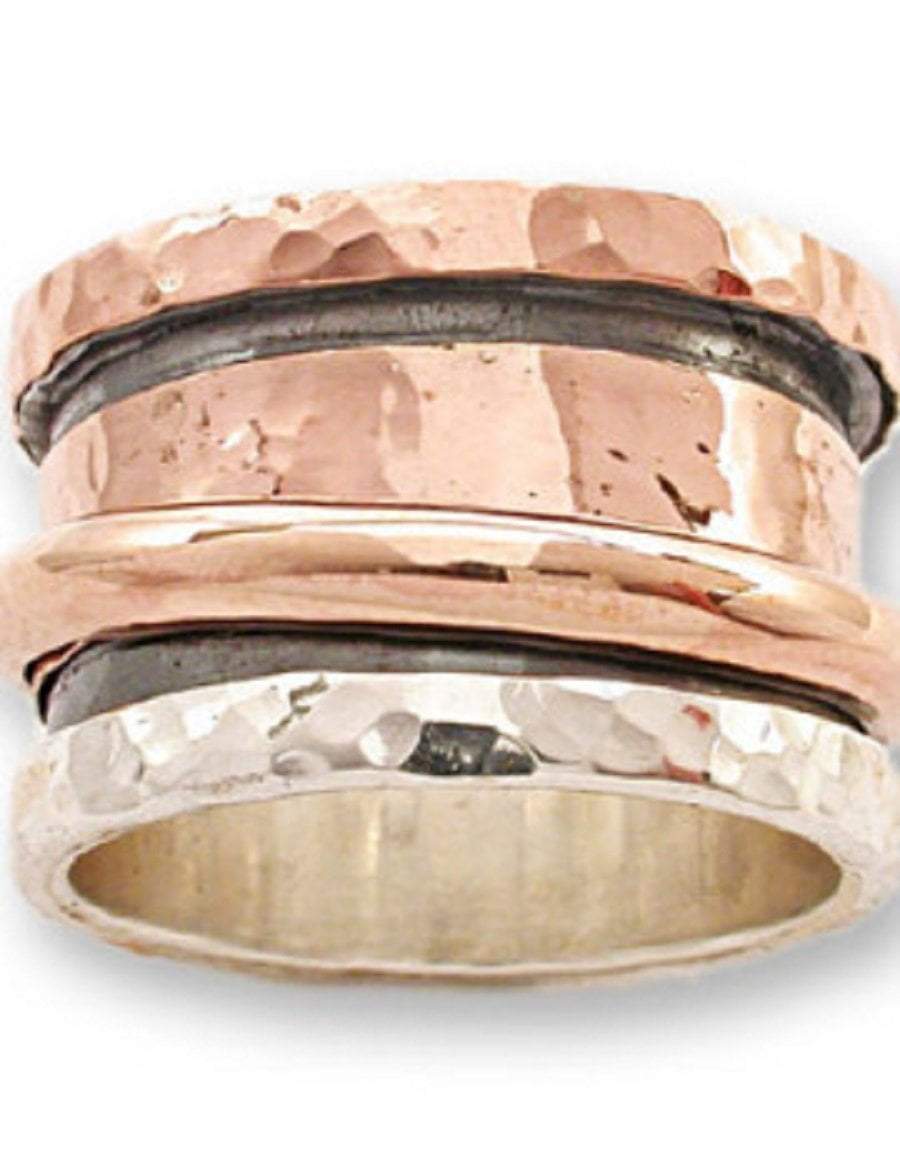 Bluenoemi Jewelry Rings Spinner Ring  Spinning ring Sterling silver 9K Rose gold.