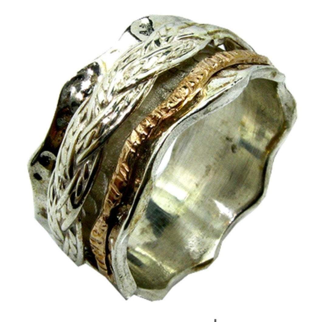 Bluenoemi Jewelry Rings Spinner ring stress relief silver gold designer rings celtic Israeli rings in all sizes
