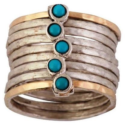 Bluenoemi Jewelry Rings Stack ring, ring for woman, blue turquoises rings, gold stacking rings, garnets ring