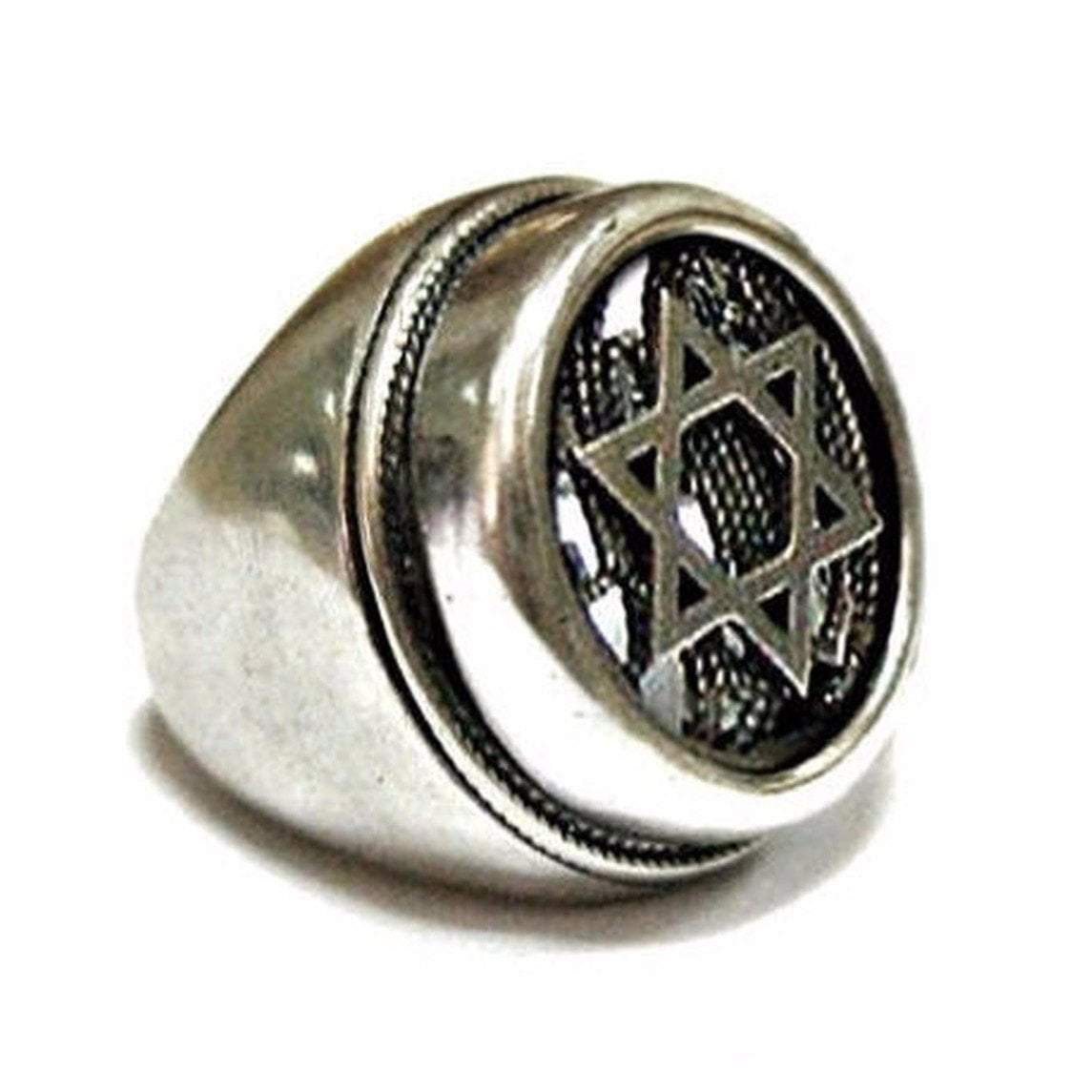 Bluenoemi Jewelry Rings Star of David Sterling Silver Ring | silver ring for man  vintage ring