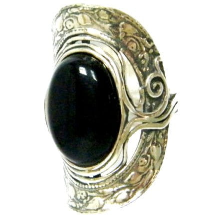 Bluenoemi Jewelry Rings Sterling Silver Black Ring ring set an oval black onyx