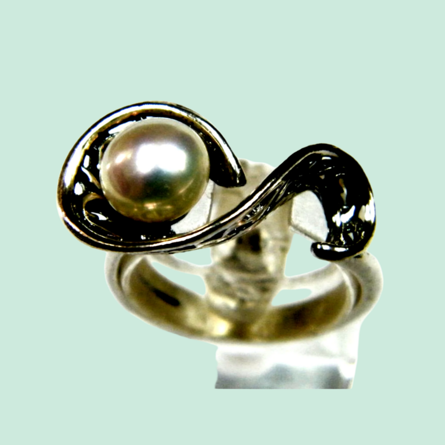 Bluenoemi Jewelry Rings Sterling Silver Pearl Designer Ring for women - Israeli Silver Jewelry