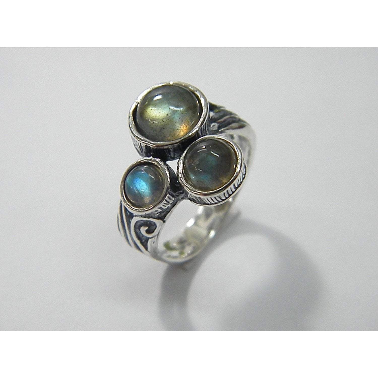 Bluenoemi Jewelry Rings Sterling silver ring  for woman bohemian rings: labradorite, turquoise, moonstone, amethyst