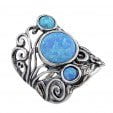 Bluenoemi Jewelry Rings Sterling silver ring for women set with a blue opal heart