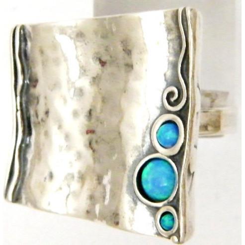 Bluenoemi Jewelry Rings Sterling silver ring, hippie ring, blue opal stones