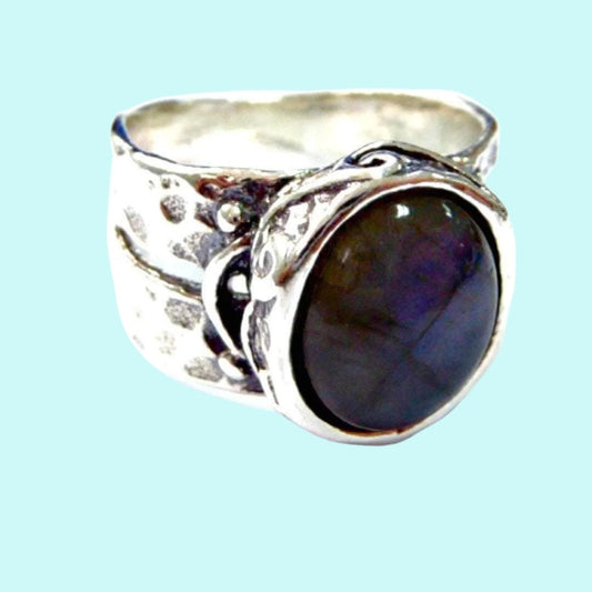 Bluenoemi Jewelry Rings Sterling silver ring Labradorite Ring,  sterling silver jewelry ring for woman