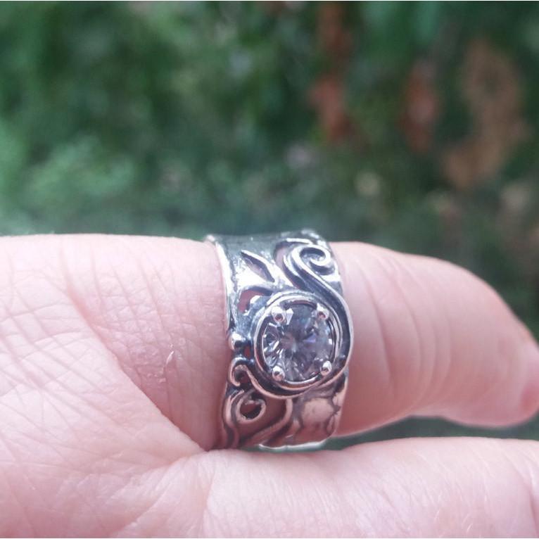 Bluenoemi Jewelry Rings Sterling silver ring set with zircons stones. Israeli designer bohemian ring