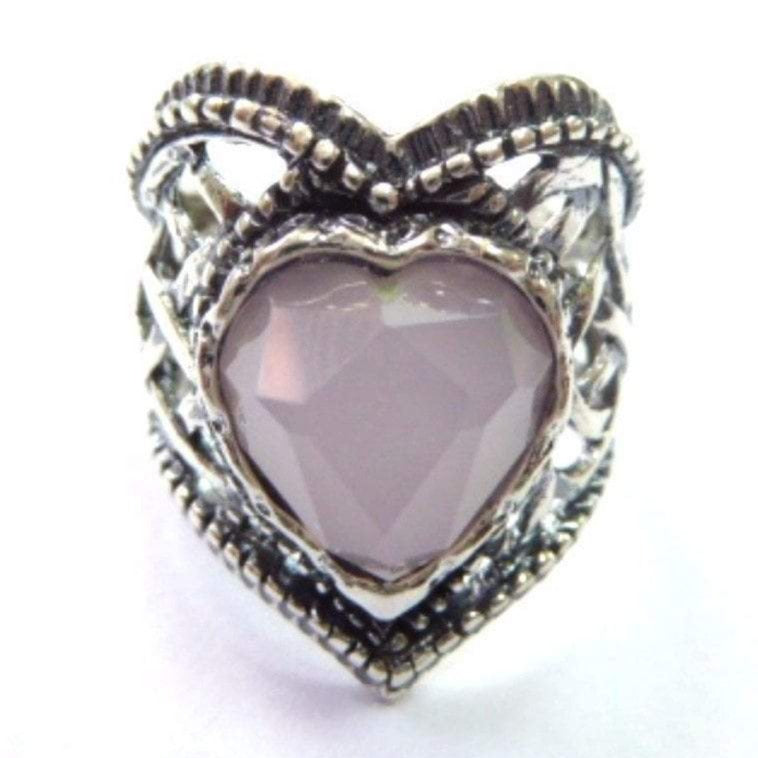 Bluenoemi Jewelry Rings Sterling silver ring Vintage inspired Rose Quartz Ring