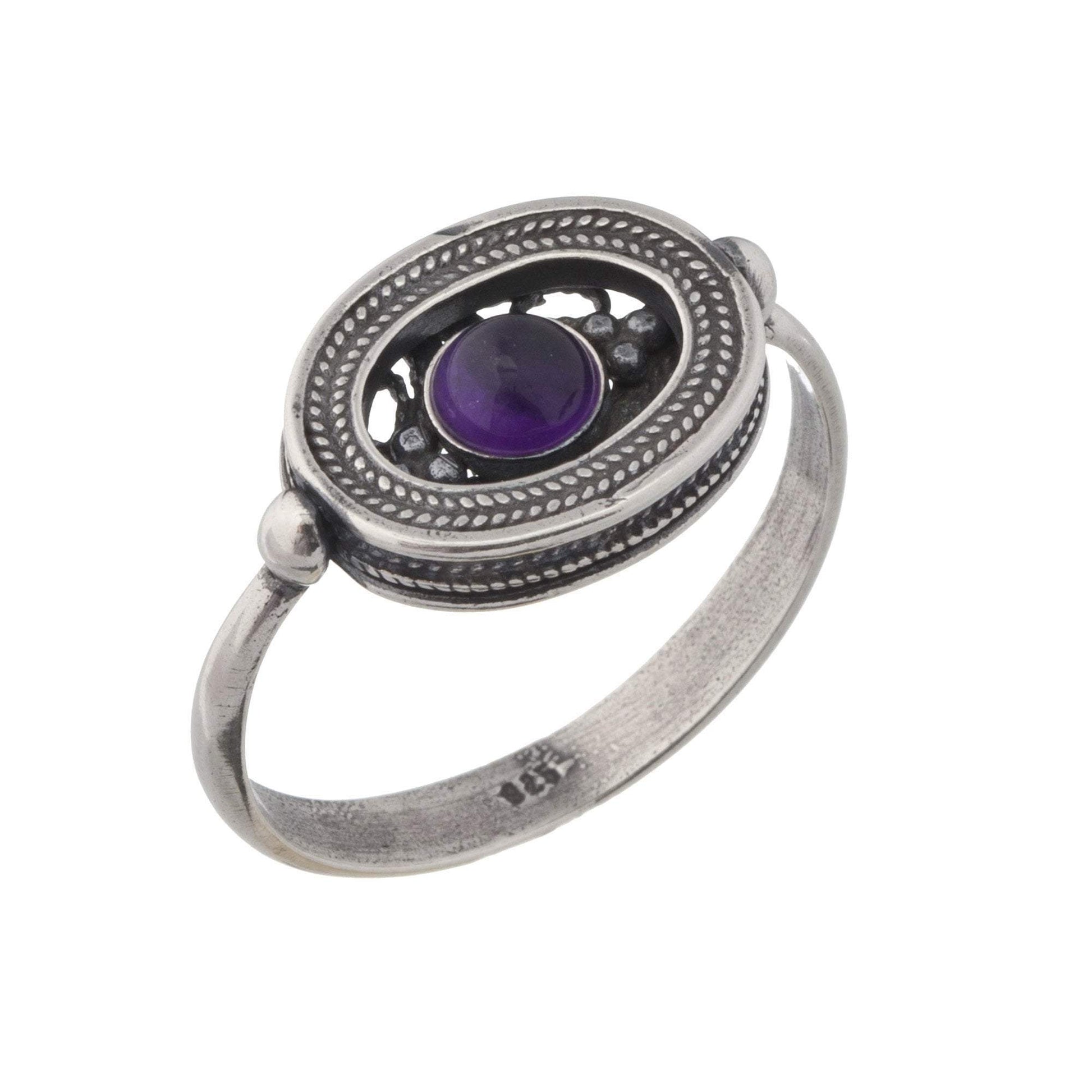 Bluenoemi Artisan Elegance: Handcrafted Sterling Silver Filigree Ring with an Exquisite Gemstone - Bluenoemi