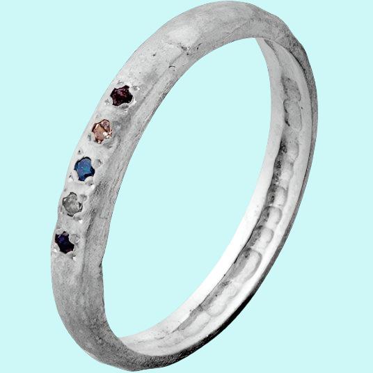 Bluenoemi Jewelry Rings Woman's ring, Mix diamonds silver ring silver stacking ring