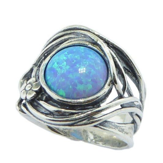 Bluenoemi Jewelry Rings Bluenoemi sterling silver ring for woman. Israel ring. Sset with a blue opal
