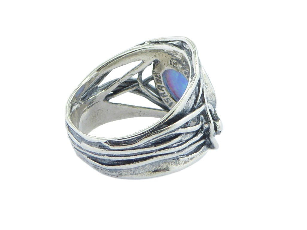 Bluenoemi Jewelry Rings Bluenoemi sterling silver ring for woman. Israel ring. Sset with a blue opal