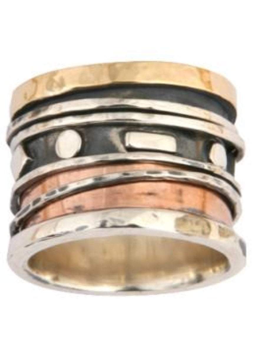 Bluenoemi Jewelry Spinner Ring Elegant Spinner Ring Meditation ring Sterling silver 9K yellow rose gold.