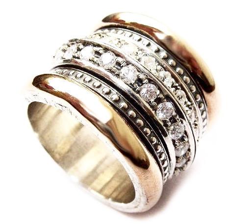 Bluenoemi Jewelry Spinner Rings 5 / silver gold Custom wedding bands spinner rings, unique cz spinner rings for woman