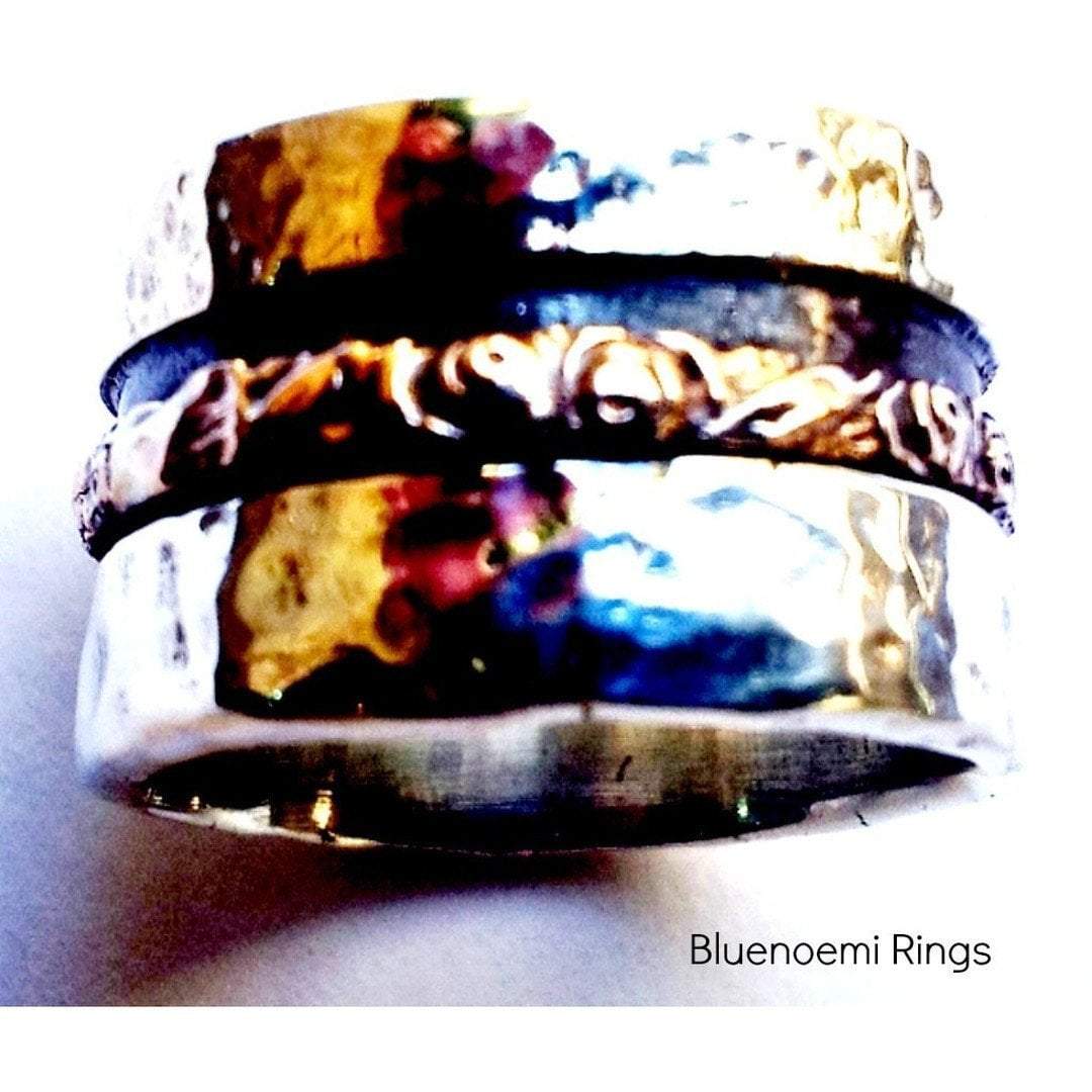 Bluenoemi Jewelry Spinner Rings Couples Rings, Spinner rings, Silver and gold ring , spinner ring , ring for man , ring for woman