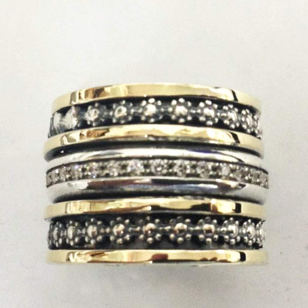 Bluenoemi Jewelry Spinner Rings Gorgeous Spinner ring silver and gold for woman
