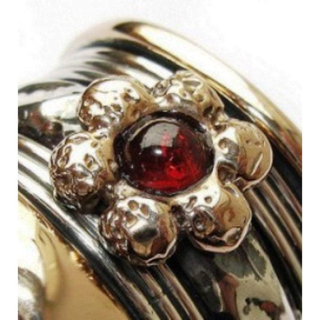 Bluenoemi Jewelry Spinner Rings Meditation ring for woman spinner ring , floral garnet rings , silver gold jewelry, israeli jewelry