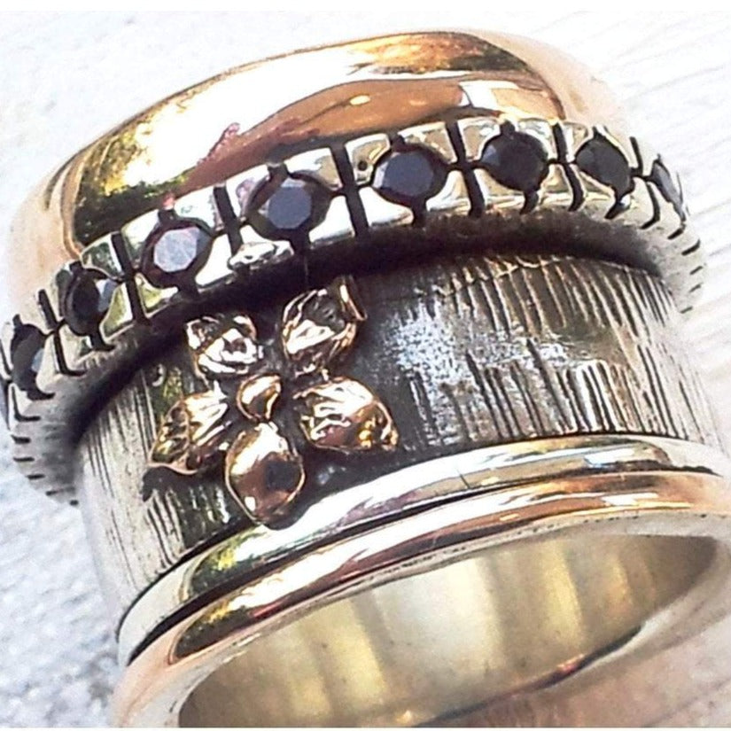 Bluenoemi Jewelry Spinner Rings Romantic ring for woman, garnet ring , spinner ring for woman , spin ring