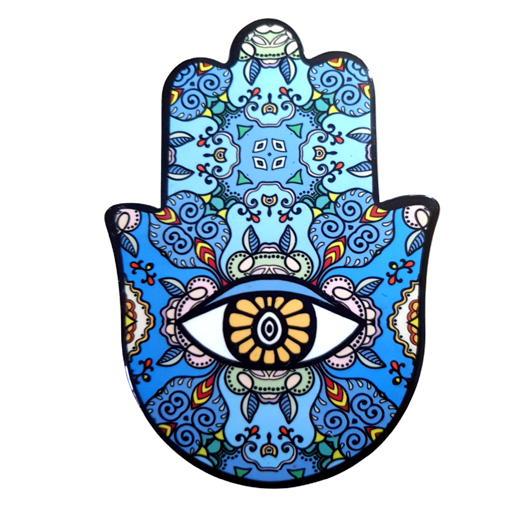 Bluenoemi Jewelry wall hanging blue Bluenoemi Armenian Ceramic Hamsa Blessing for Home Evil Eye Beautiful Design