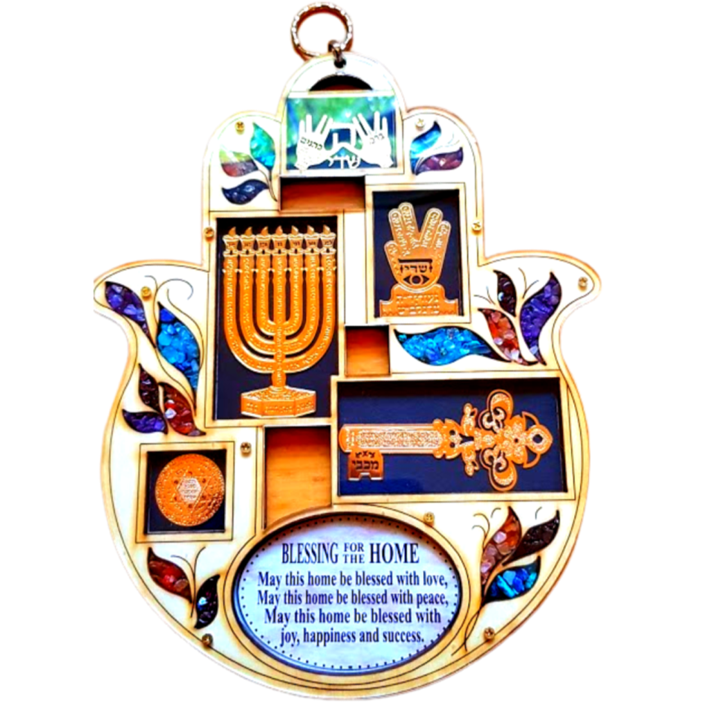 Bluenoemi Jewelry wall hanging Bluenoemi Hamsa Jewish Gifts Symbolic Hand Home Blessing Israeli Gifts
